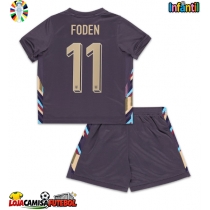 Camisa de Futebol Inglaterra Phil Foden #11 Equipamento Secundário Infantil Europeu 2024 Manga Curta (+ Calças curtas)